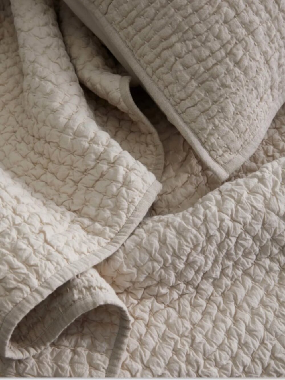 Quince European Linen Cotton Stitch Quilt Natural Full/Queen NEW - Picture 2 of 8